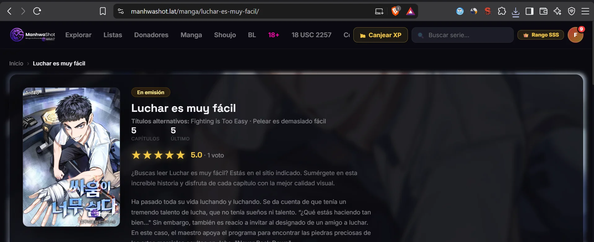 Luchar es muy fácil Capítulo 1 - página 1