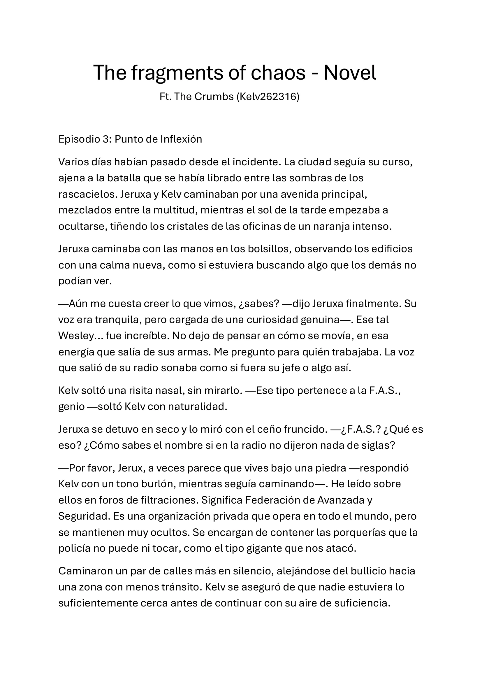 Los Fragmentos del caos Capítulo 3 - página 1