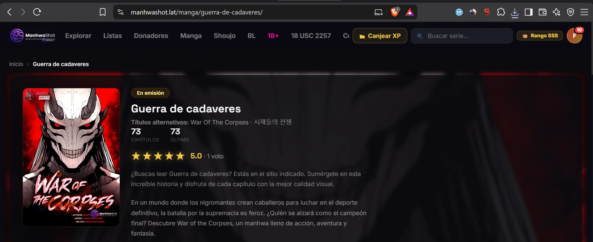 Guerra de Cadáveres Capítulo 30 - página 1