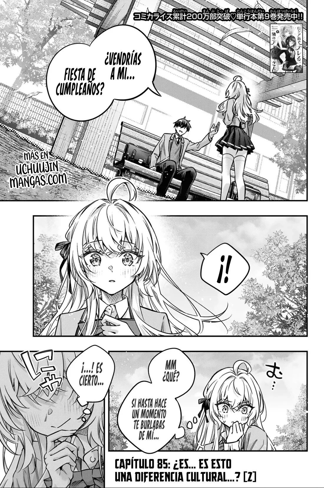 Alya-san, quien se sienta a mi lado, a veces susurra cosas dulces en ruso. Capítulo 85 - página 5