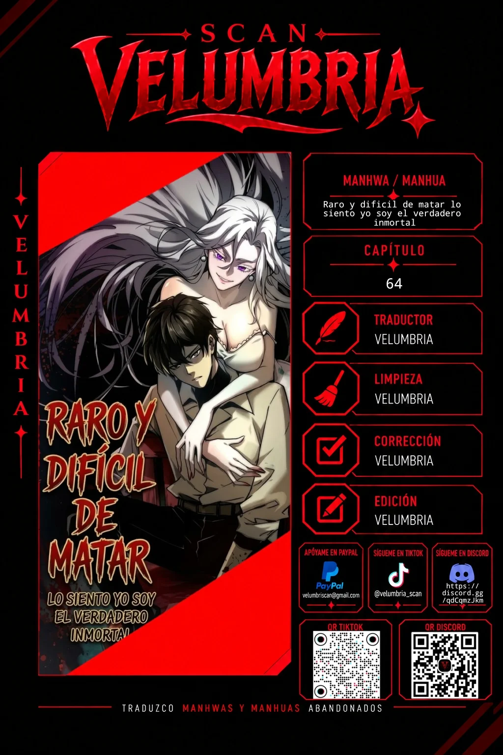 Raro y difícil de matar lo siento yo soy el verdadero inmortal Capítulo 64 - página 1
