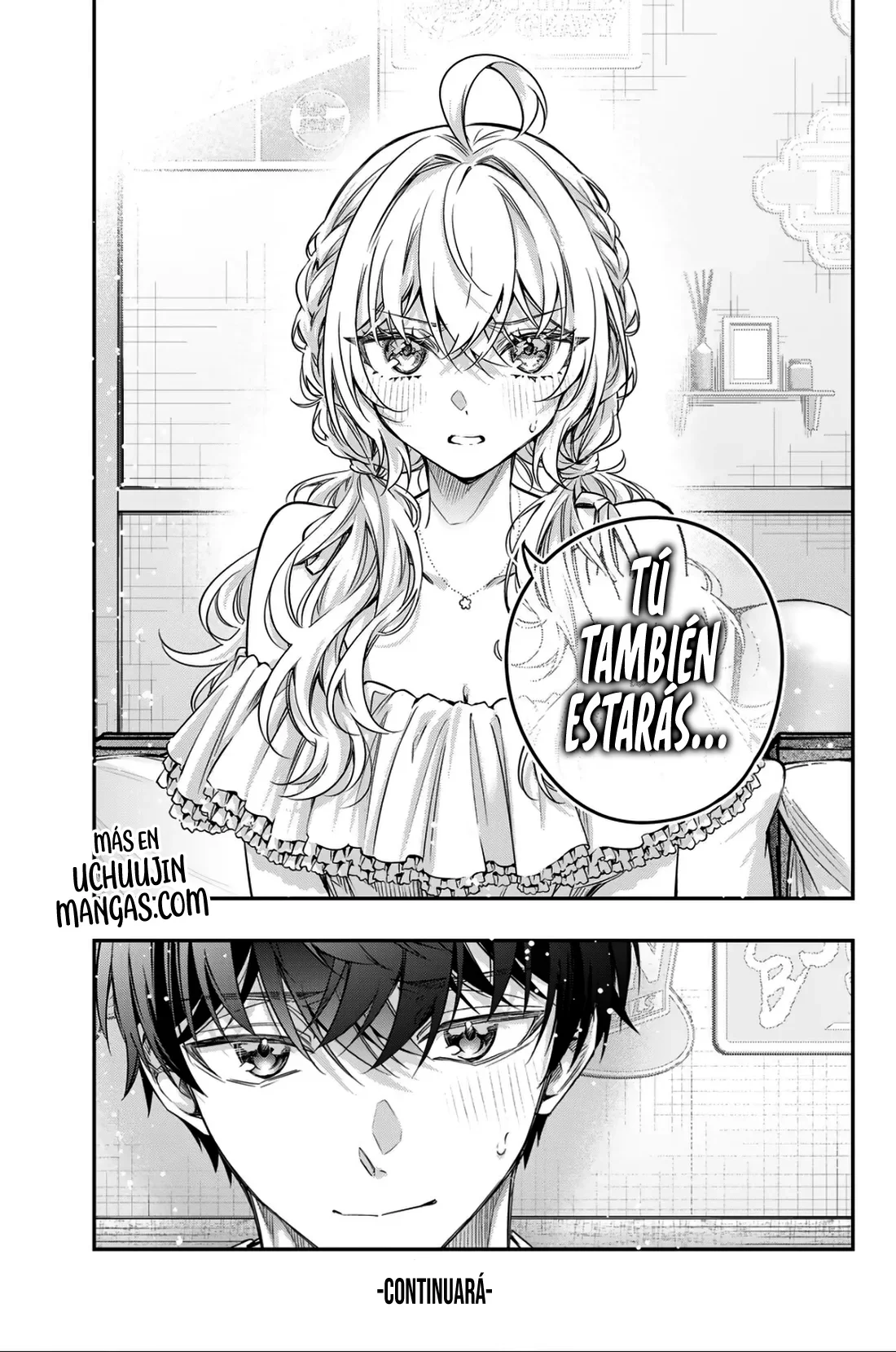 Alya-san, quien se sienta a mi lado, a veces susurra cosas dulces en ruso. Capítulo 87 - página 17