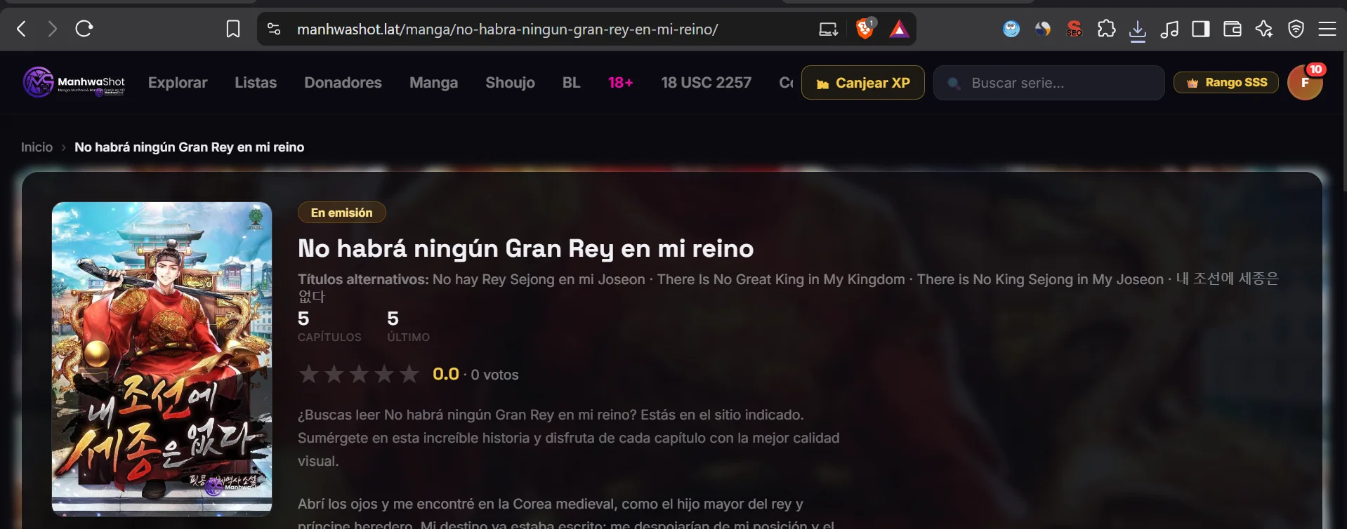 No habrá ningún Gran Rey en mi reino Capítulo 3 - página 1