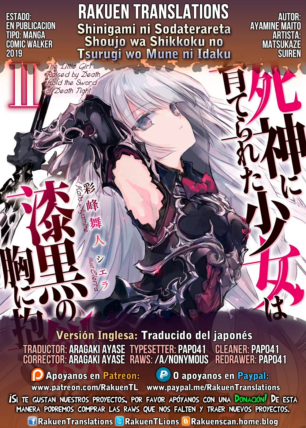 Shinigami ni Sodaterareta Shoujo wa Shikkoku no Ken wo Mune ni Idaku Capítulo 2 - página 1