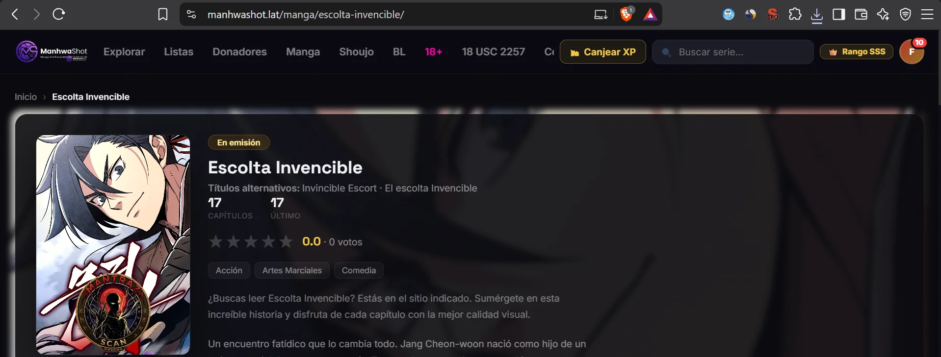 Escolta Invencible Capítulo 1 - página 1