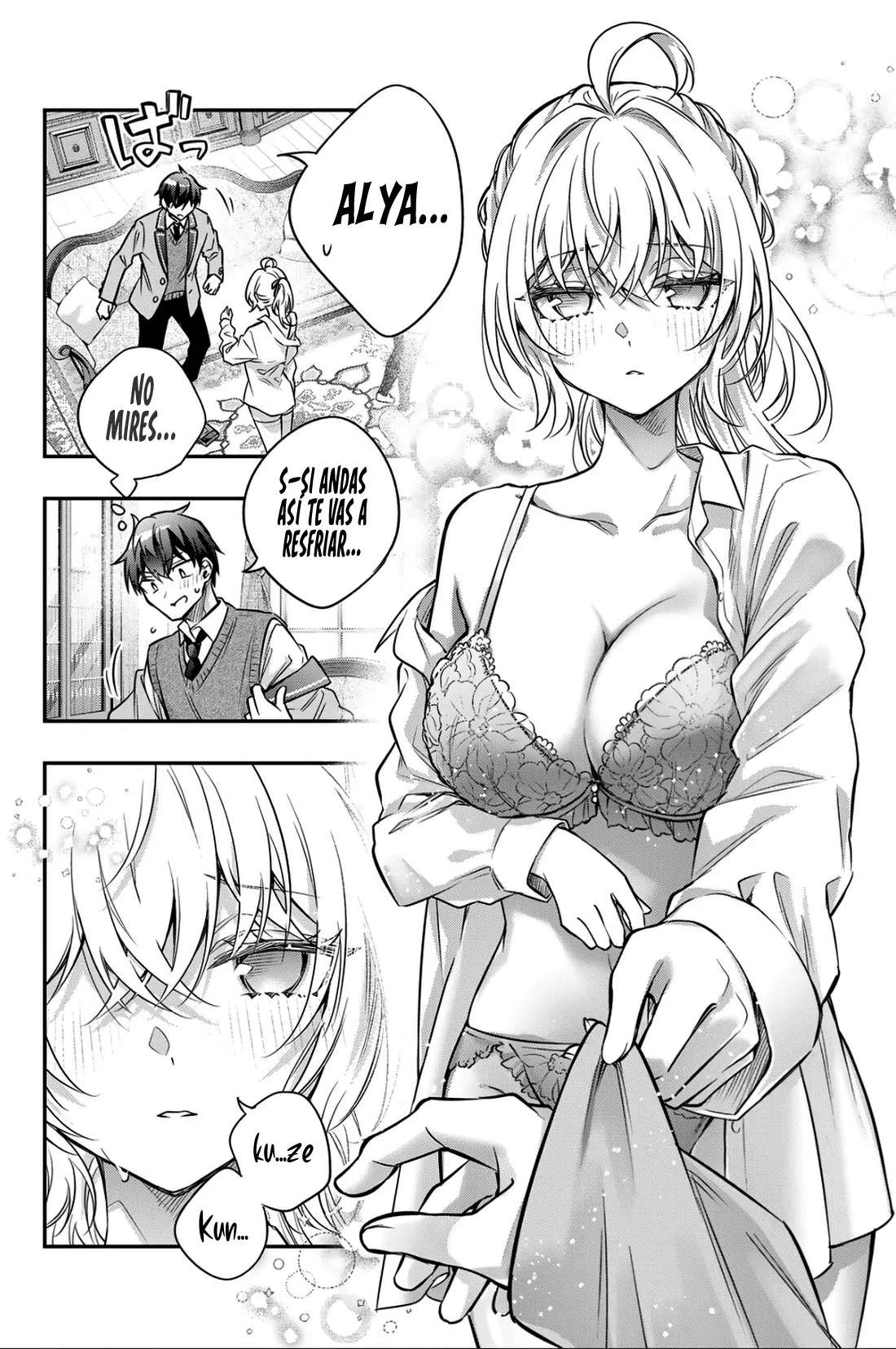 Alya-san, quien se sienta a mi lado, a veces susurra cosas dulces en ruso. Capítulo 78 - página 10