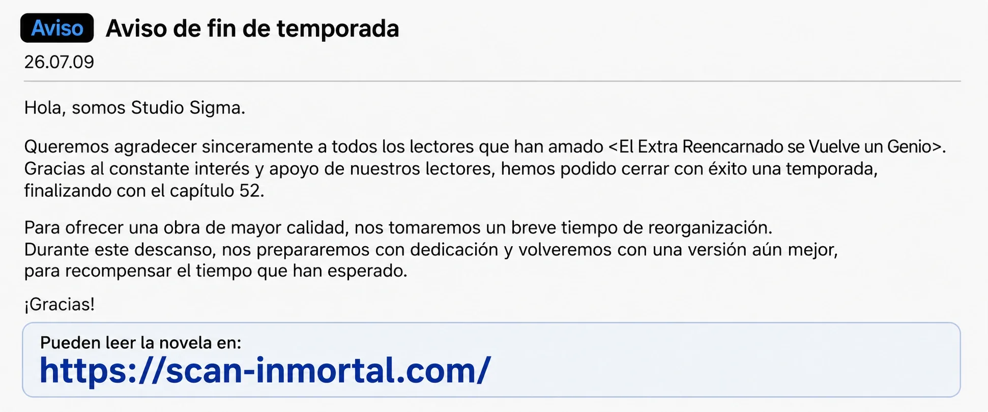 El Extra Reencarnado se Vuelve un Genio Capítulo 52.5 - página 1