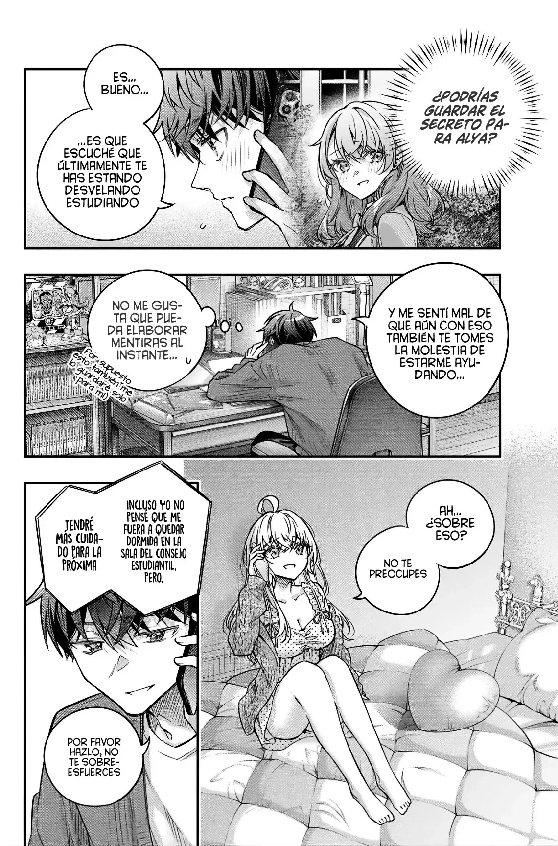 Alya-san, quien se sienta a mi lado, a veces susurra cosas dulces en ruso. Capítulo 82 - página 11