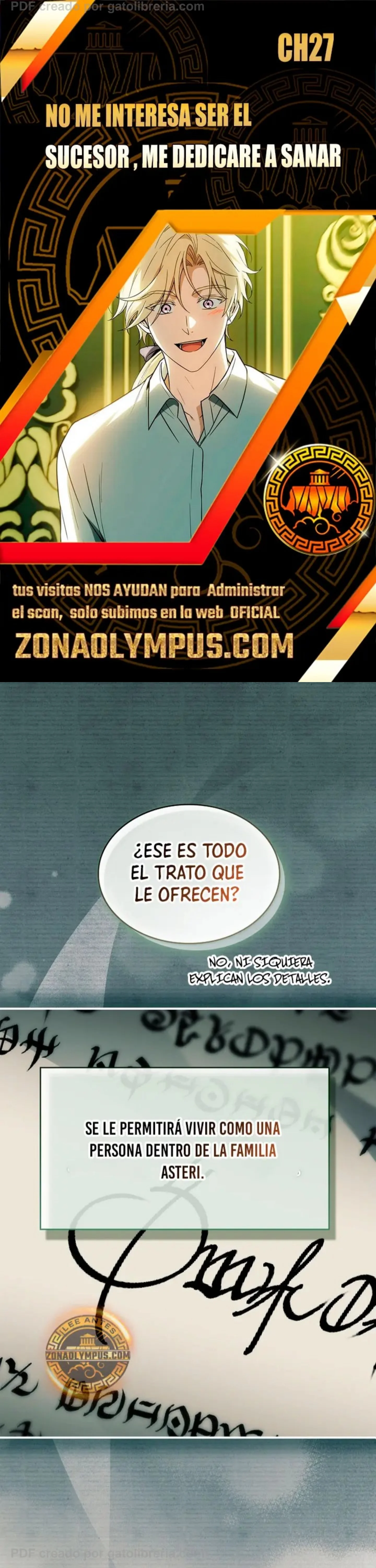 No me interesa ser el sucesor; mejor me dedicaré a sanar. Capítulo 27 - página 1