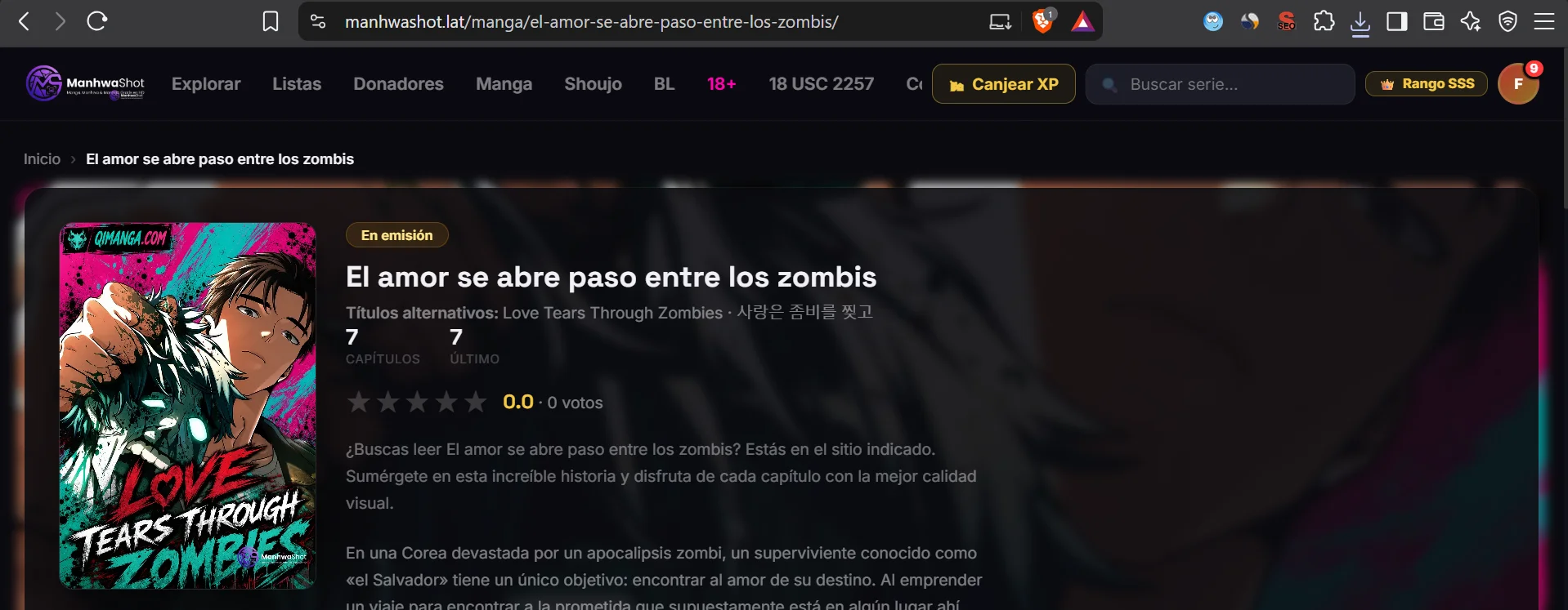 El amor se abre paso entre los zombis Capítulo 2 - página 1