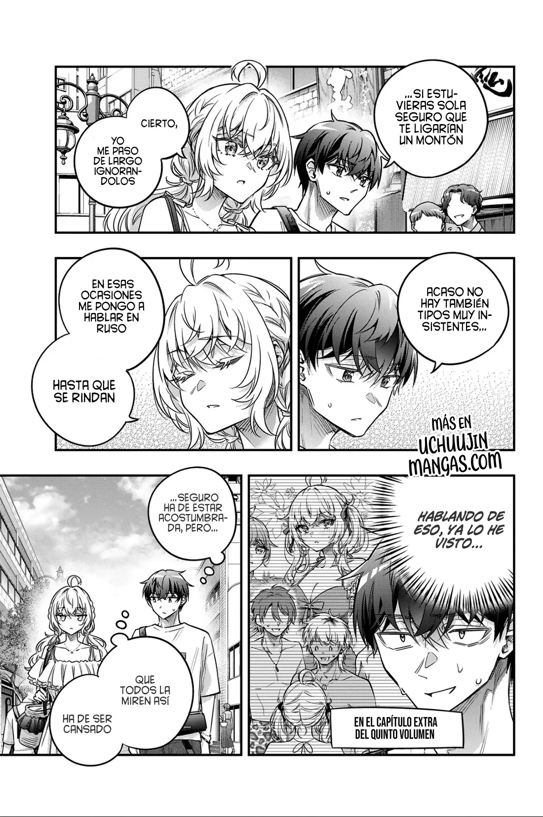Alya-san, quien se sienta a mi lado, a veces susurra cosas dulces en ruso. Capítulo 86 - página 11