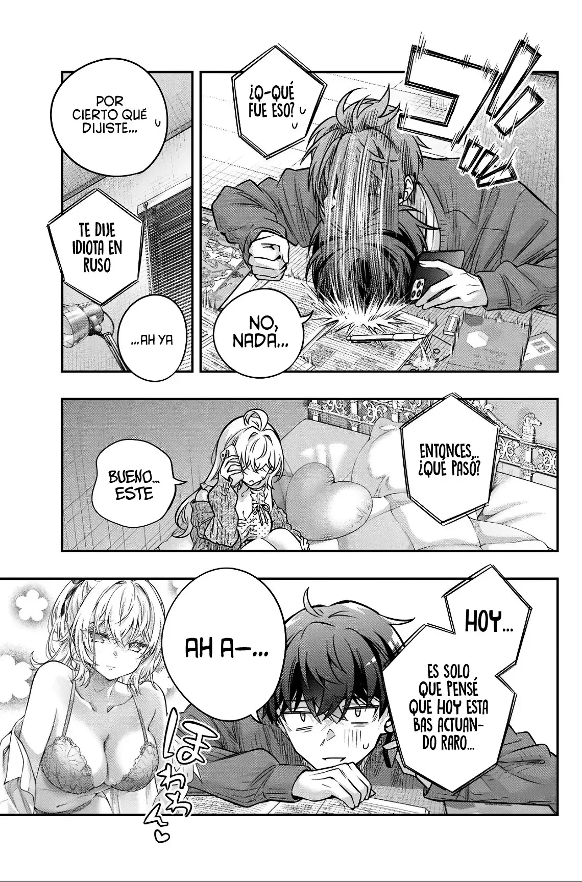 Alya-san, quien se sienta a mi lado, a veces susurra cosas dulces en ruso. Capítulo 82 - página 10