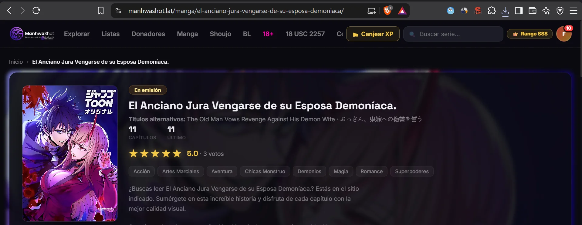 El anciano jura vengarse de su esposa demonio Capítulo 9 - página 1