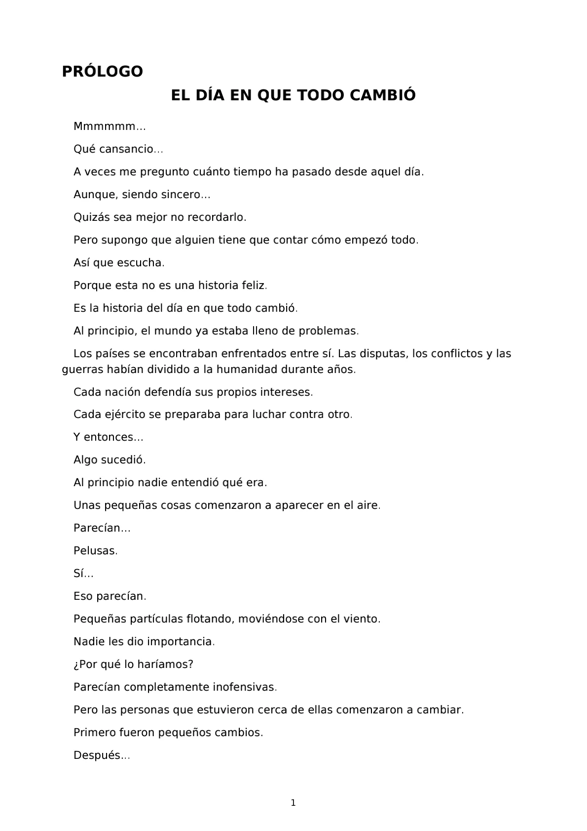 El mundo bajo su sombra Capítulo 0.1 - página 1