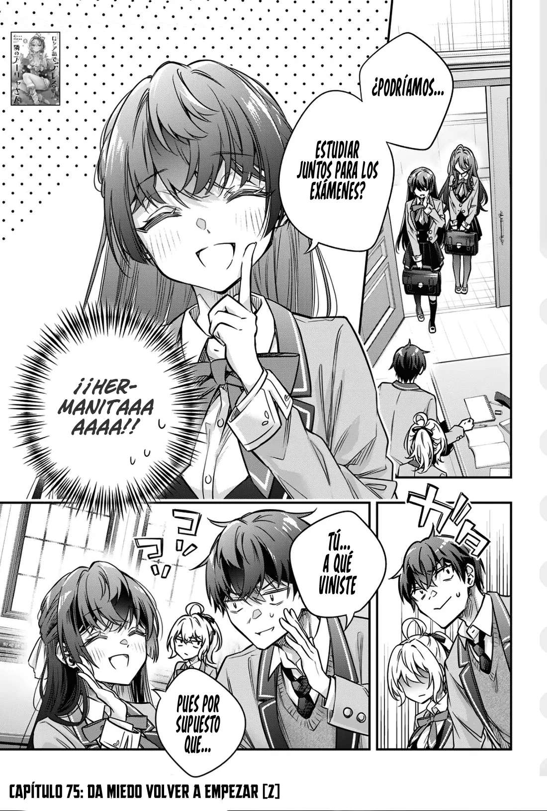 Alya-san, quien se sienta a mi lado, a veces susurra cosas dulces en ruso. Capítulo 76 - página 5