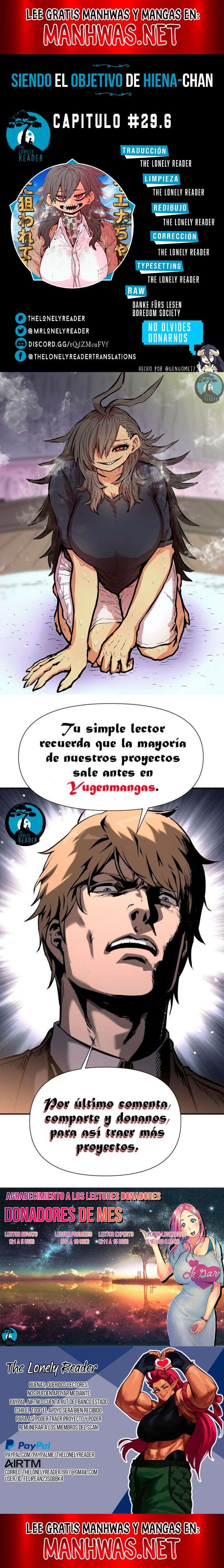 Siendo el objetivo de Hiena-chan Capítulo 29.6 - página 1