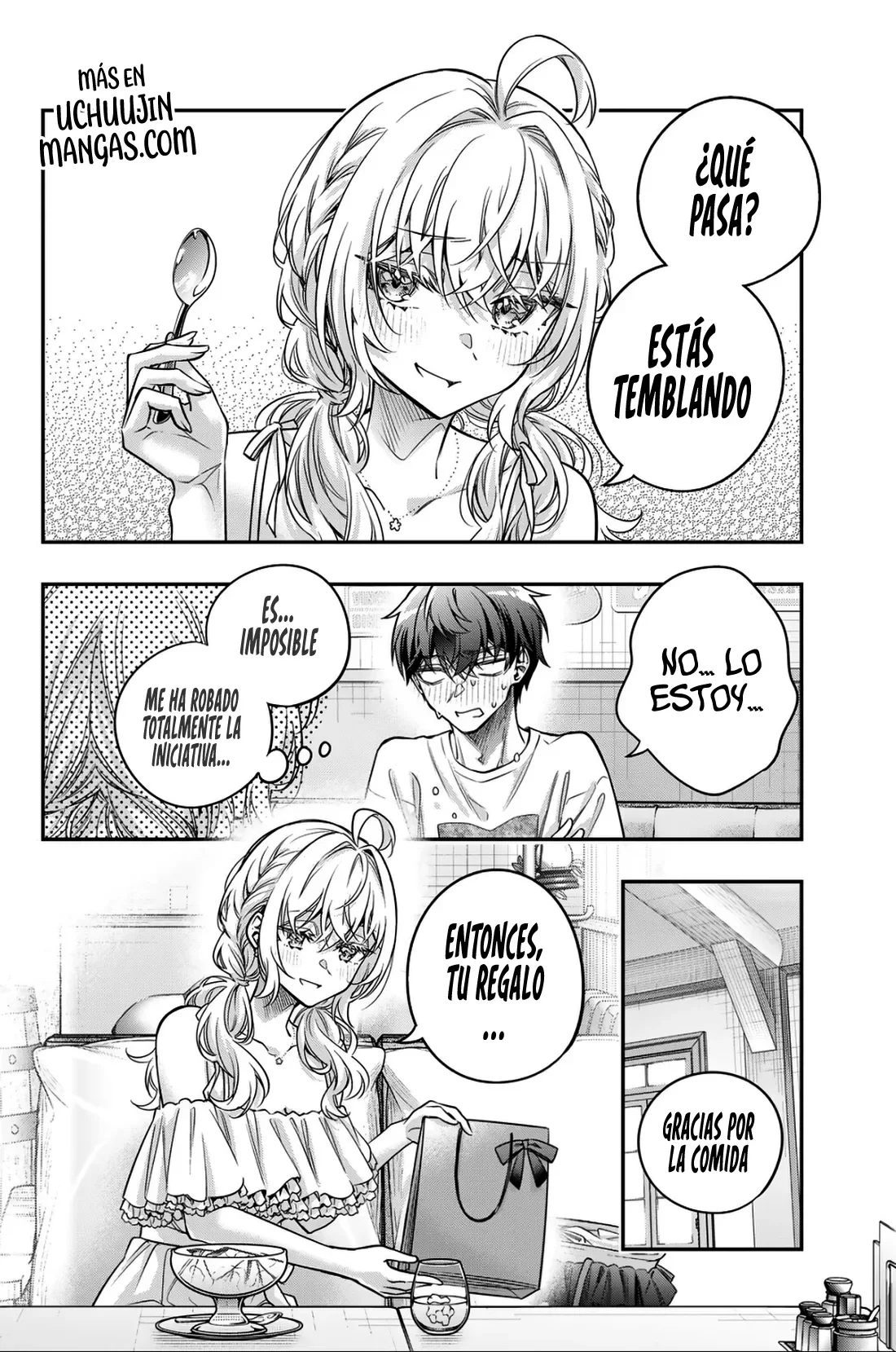 Alya-san, quien se sienta a mi lado, a veces susurra cosas dulces en ruso. Capítulo 90 - página 10