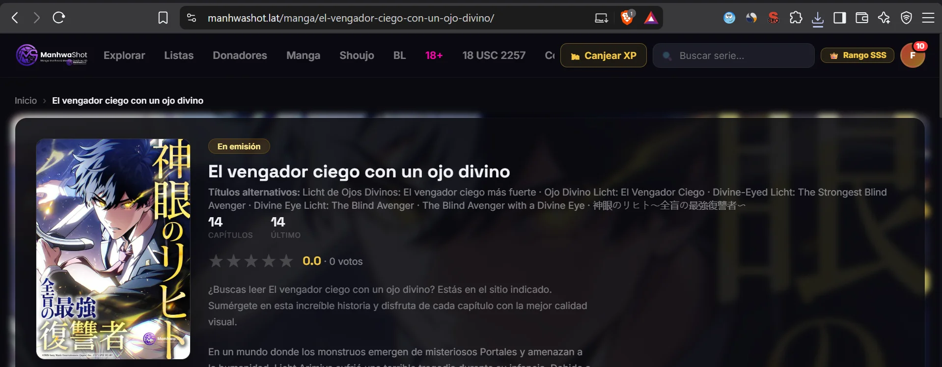 El vengador ciego con un ojo divino Capítulo 6 - página 1