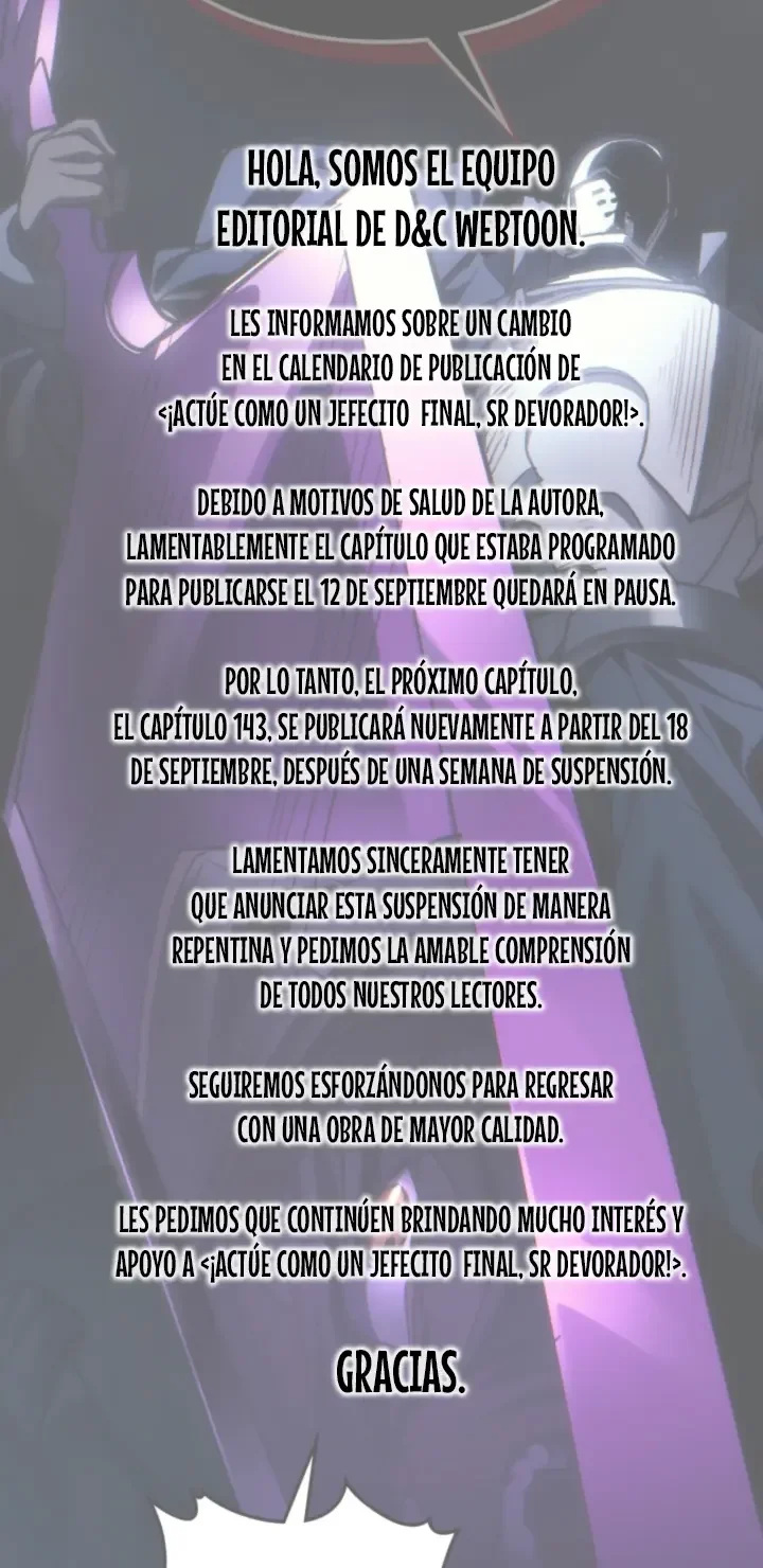 Actúe Como Un Jefecito Final, Sr. Devorador Capítulo 142.5 - página 1