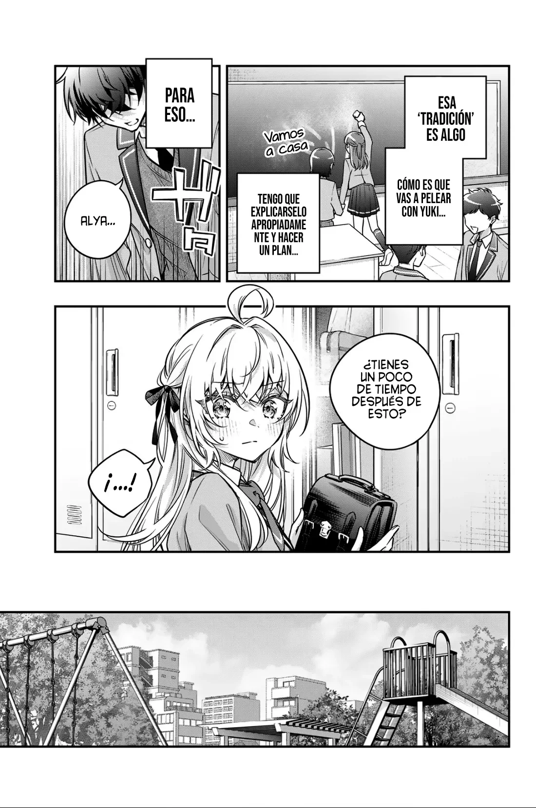 Alya-san, quien se sienta a mi lado, a veces susurra cosas dulces en ruso. Capítulo 84 - página 13