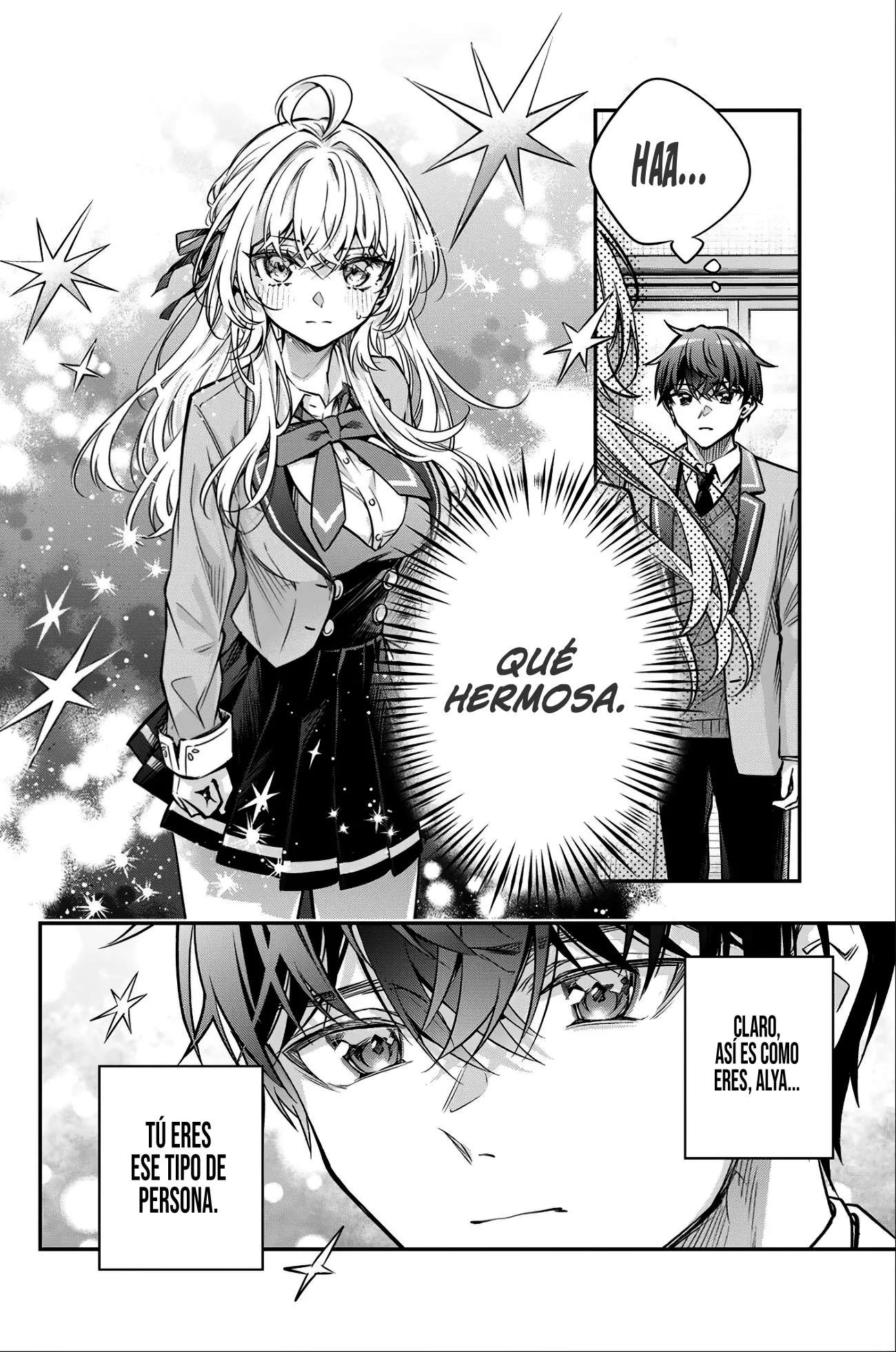 Alya-san, quien se sienta a mi lado, a veces susurra cosas dulces en ruso. Capítulo 71 - página 8