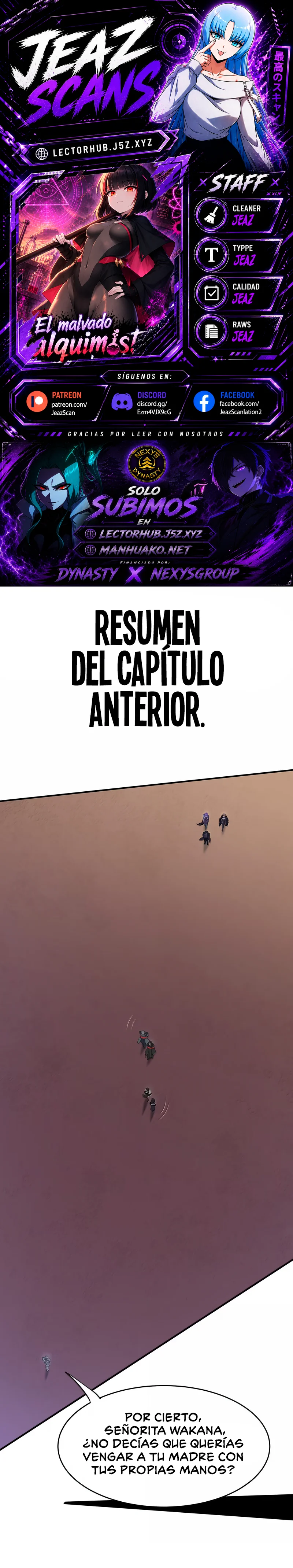 El Malvado Alquimista No Logra Controlar A Su Propio Experimento. Capítulo 88 - página 1