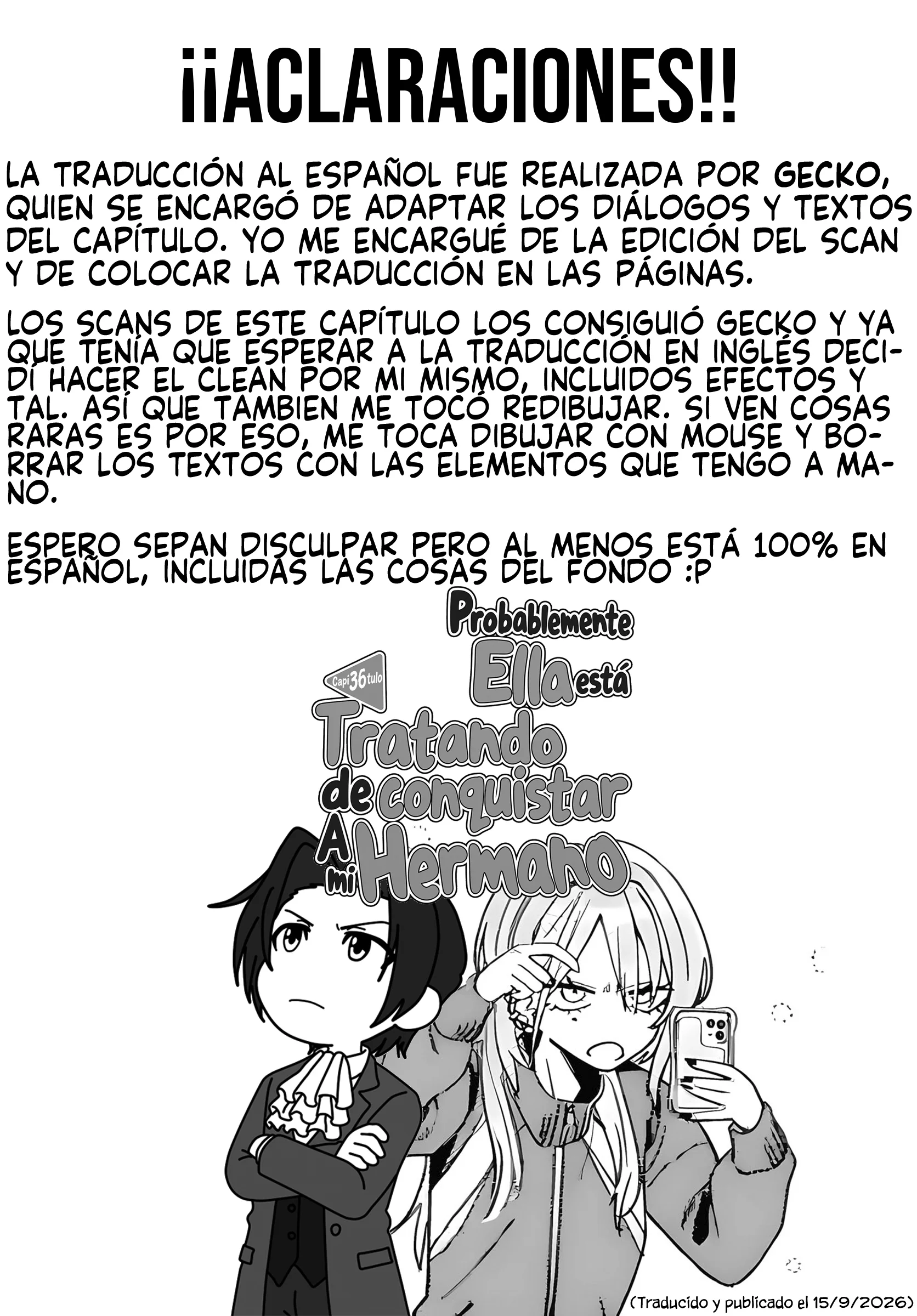 Probablemente Tambien va tras mi Hermano Capítulo 36 - página 1