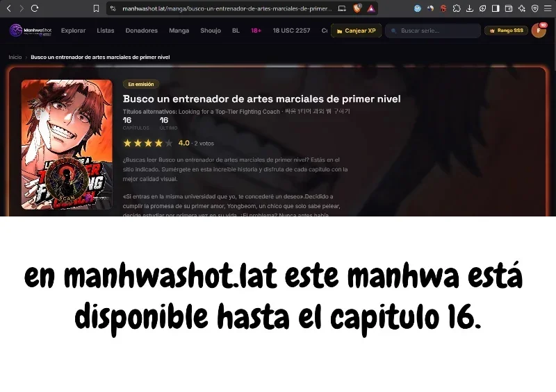 Busco un entrenador de artes marciales de primer nivel Capítulo 2 - página 1