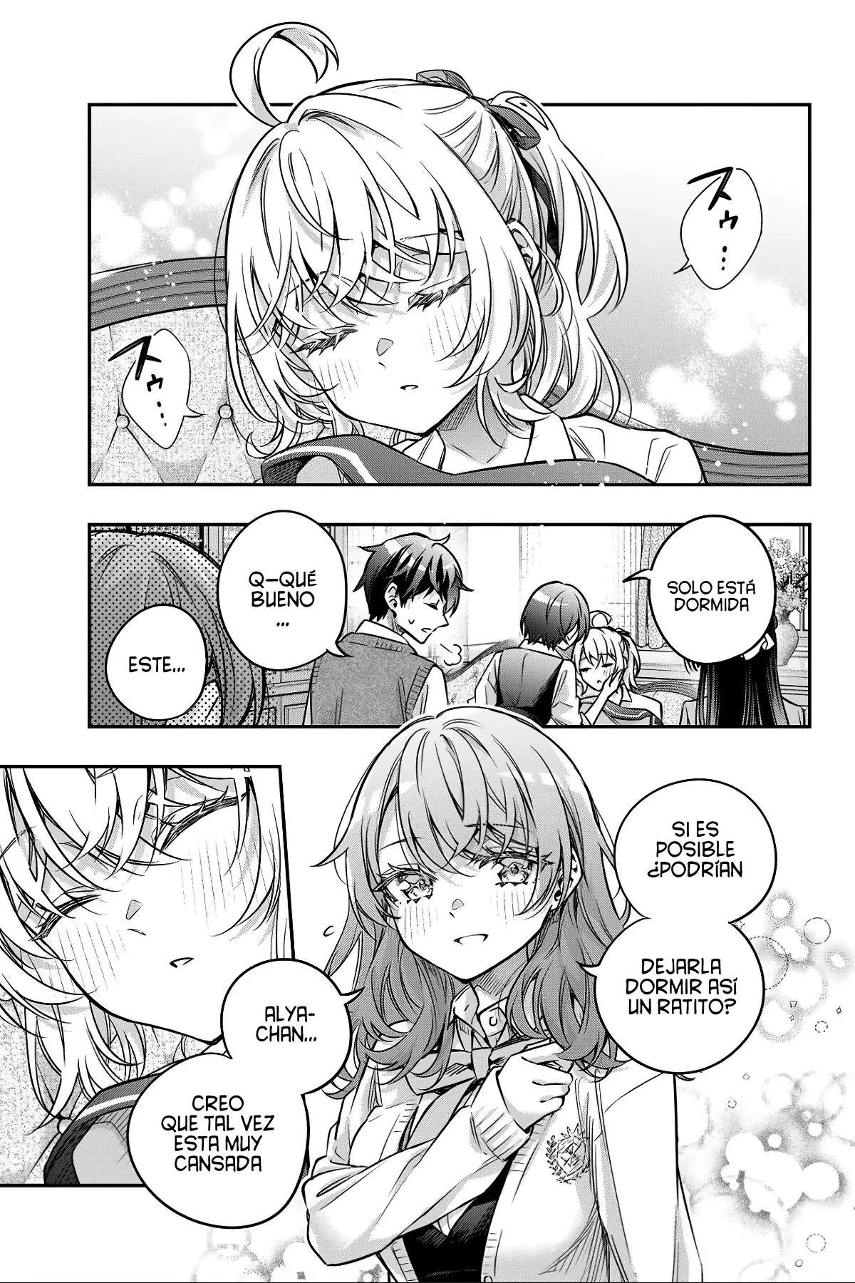 Alya-san, quien se sienta a mi lado, a veces susurra cosas dulces en ruso. Capítulo 79 - página 11